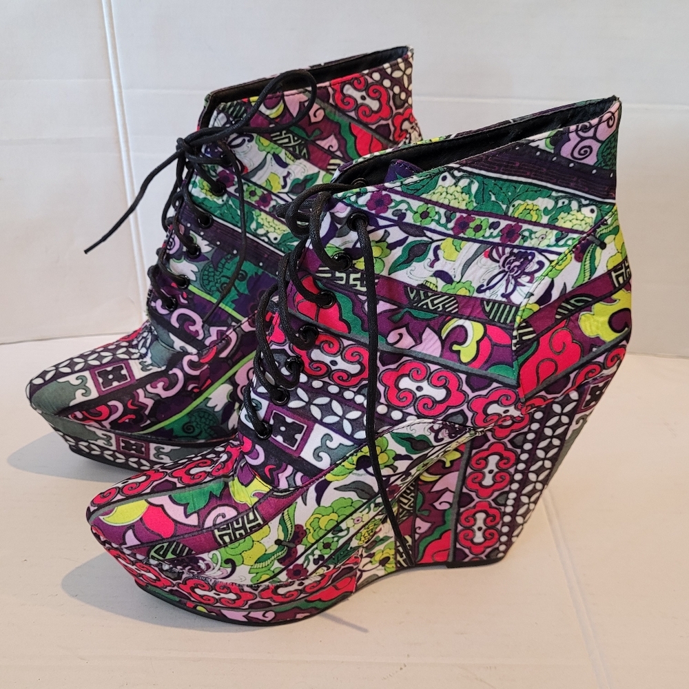 Charles Albert Multicolor Patterned Platform Shoes - image 1
